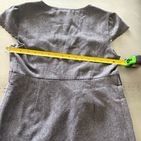 Mimi Maternity Gray Wool Blend Eyelet Pleated Hem Dress Size S - Picture 5 of 9